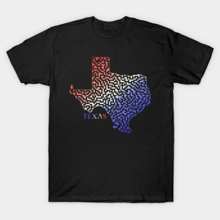 Texas State Outline Maze & Labyrinth T-Shirt